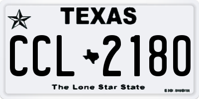 TX license plate CCL2180