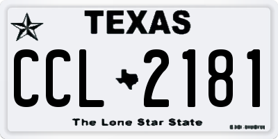 TX license plate CCL2181