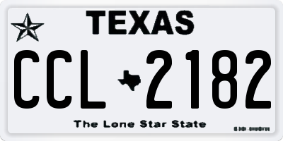 TX license plate CCL2182