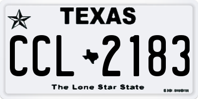 TX license plate CCL2183
