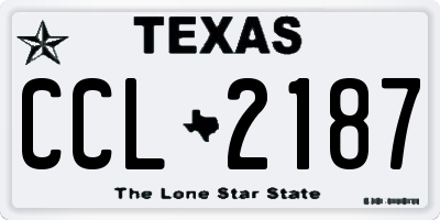 TX license plate CCL2187