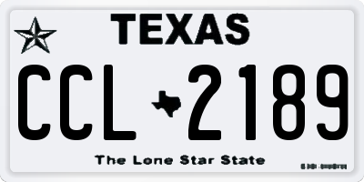 TX license plate CCL2189