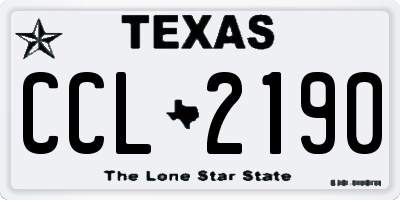 TX license plate CCL2190