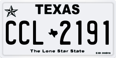 TX license plate CCL2191