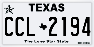 TX license plate CCL2194