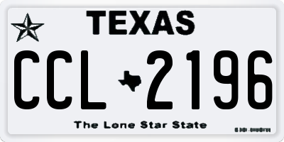 TX license plate CCL2196