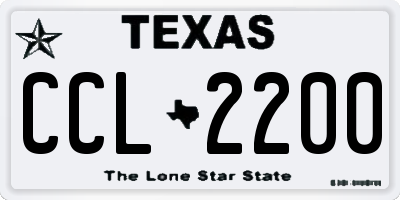 TX license plate CCL2200
