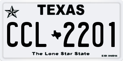 TX license plate CCL2201