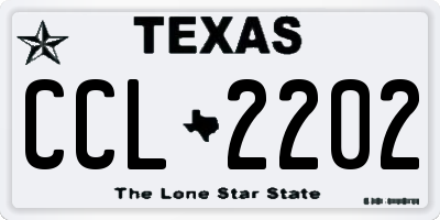 TX license plate CCL2202