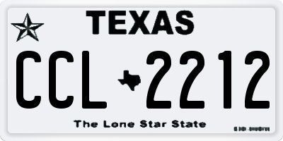 TX license plate CCL2212