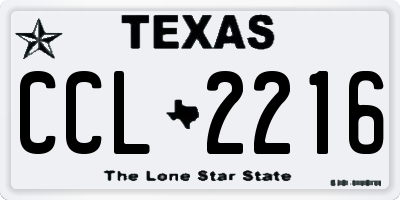 TX license plate CCL2216