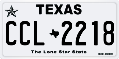 TX license plate CCL2218