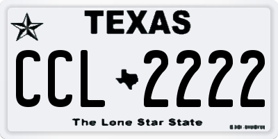 TX license plate CCL2222
