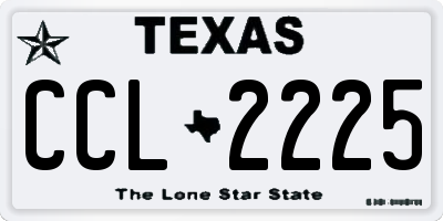 TX license plate CCL2225