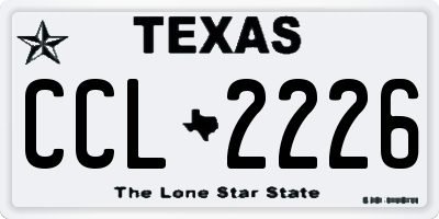 TX license plate CCL2226