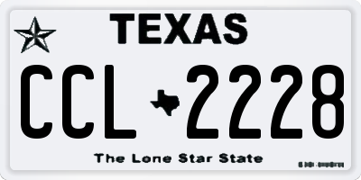 TX license plate CCL2228