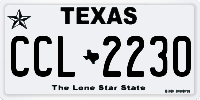 TX license plate CCL2230