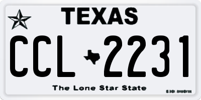 TX license plate CCL2231