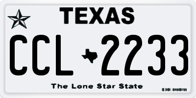 TX license plate CCL2233