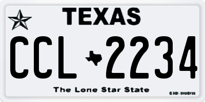 TX license plate CCL2234