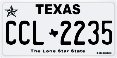 TX license plate CCL2235