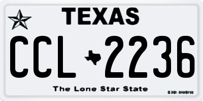 TX license plate CCL2236