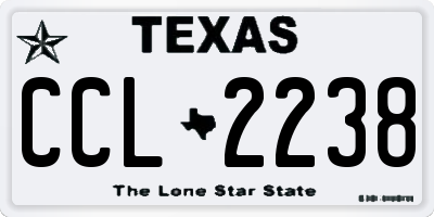 TX license plate CCL2238