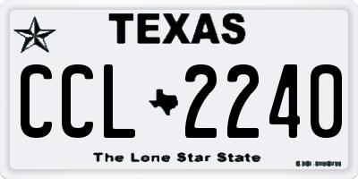 TX license plate CCL2240