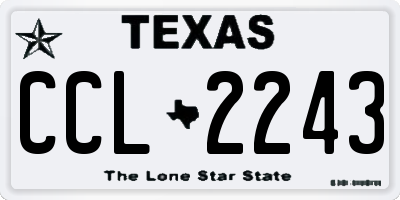 TX license plate CCL2243