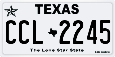 TX license plate CCL2245