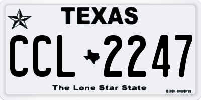 TX license plate CCL2247