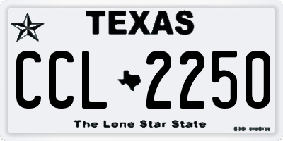 TX license plate CCL2250