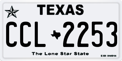 TX license plate CCL2253