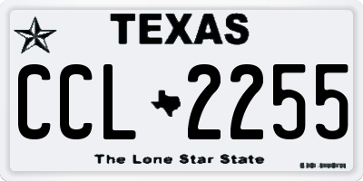 TX license plate CCL2255