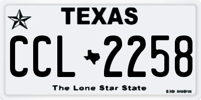 TX license plate CCL2258