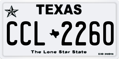 TX license plate CCL2260