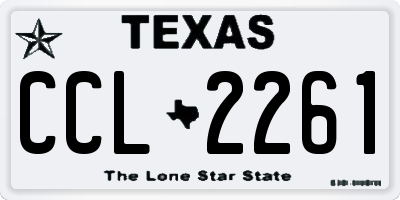 TX license plate CCL2261