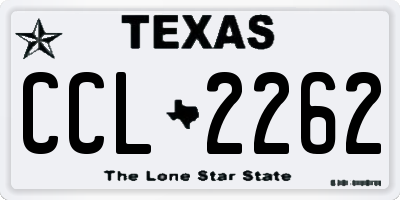 TX license plate CCL2262