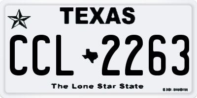 TX license plate CCL2263