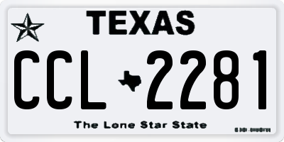 TX license plate CCL2281