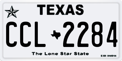 TX license plate CCL2284