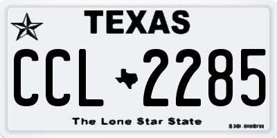 TX license plate CCL2285