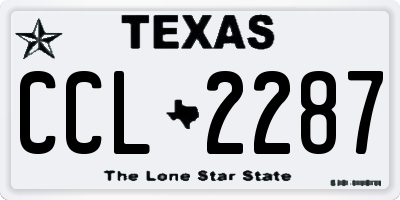 TX license plate CCL2287