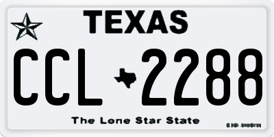 TX license plate CCL2288