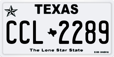 TX license plate CCL2289