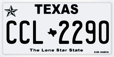 TX license plate CCL2290