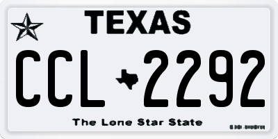 TX license plate CCL2292