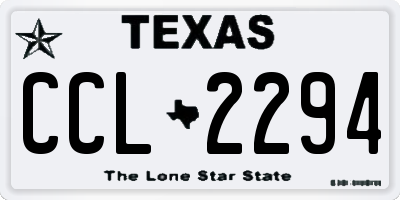 TX license plate CCL2294