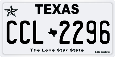 TX license plate CCL2296