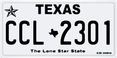 TX license plate CCL2301